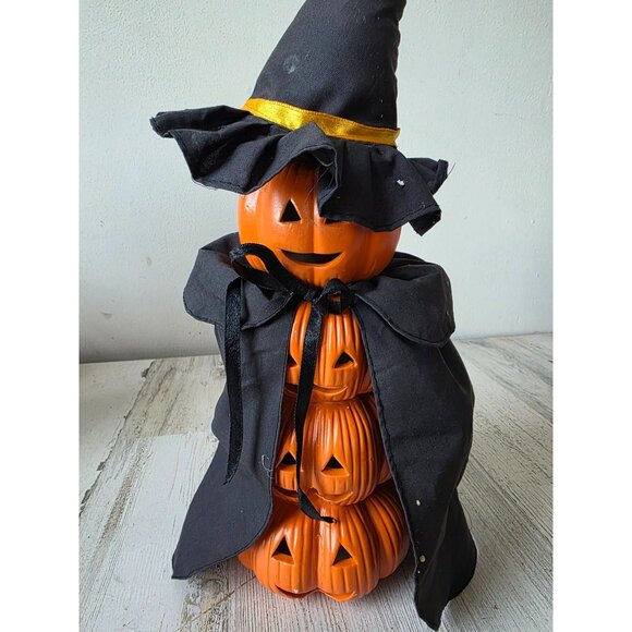 Vintage ceramic pumpkin stack totem light up which jack-o'-lantern - Picture 1 of 8